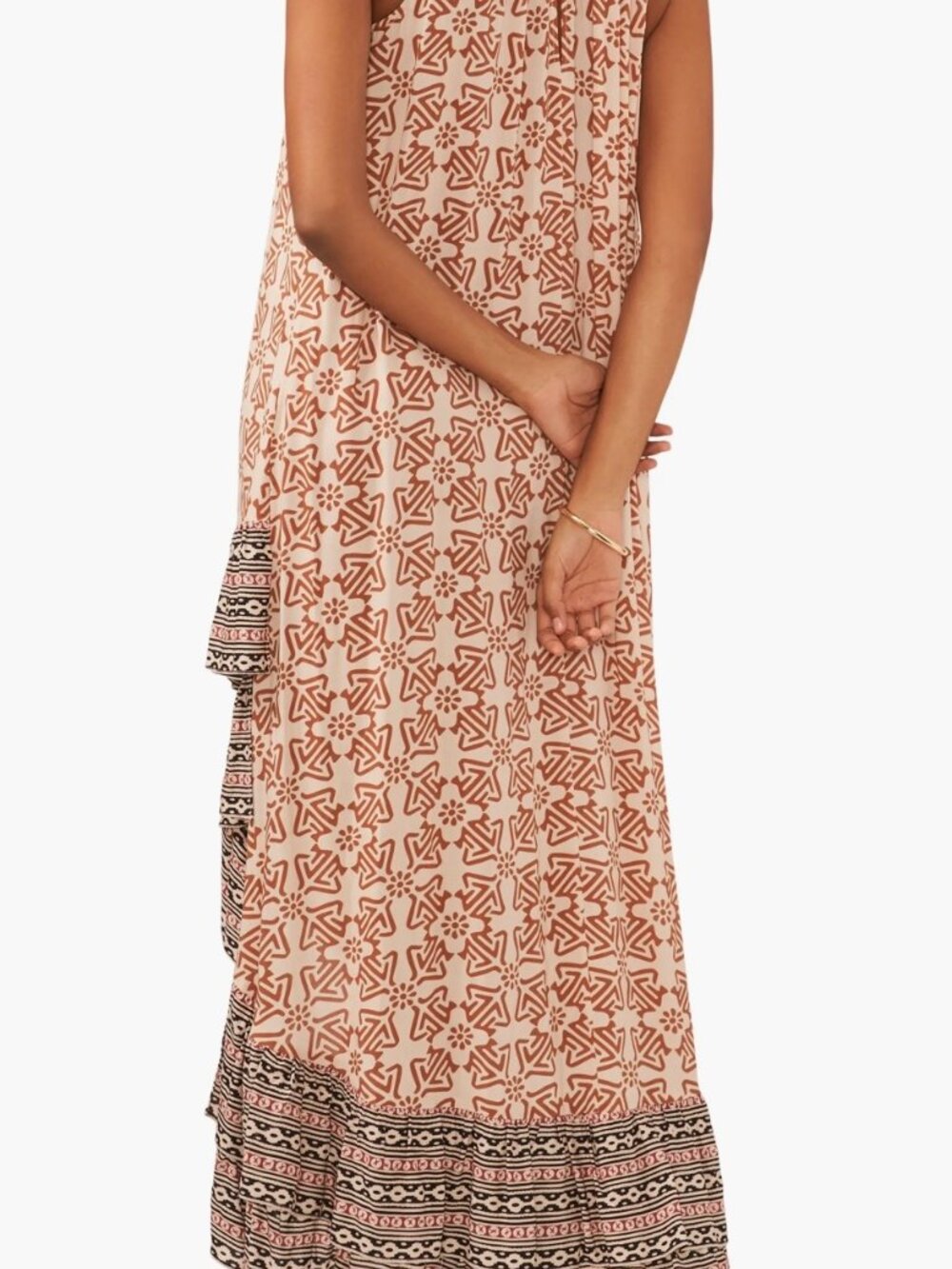 Vince Camuto Women's Asymmetrical High-Low Halter-Neck Maxi Dress, Brown, Size M - Picture 2 of 9